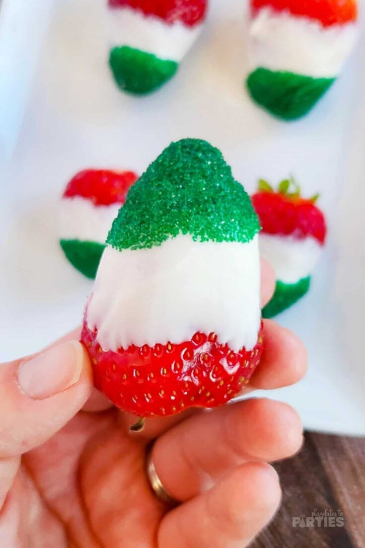 White Chocolate Dipped Strawberries with Sprinkles