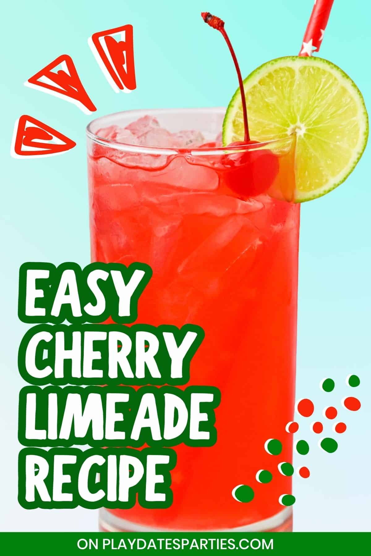 Easy cherry limeade recipe Pin image.