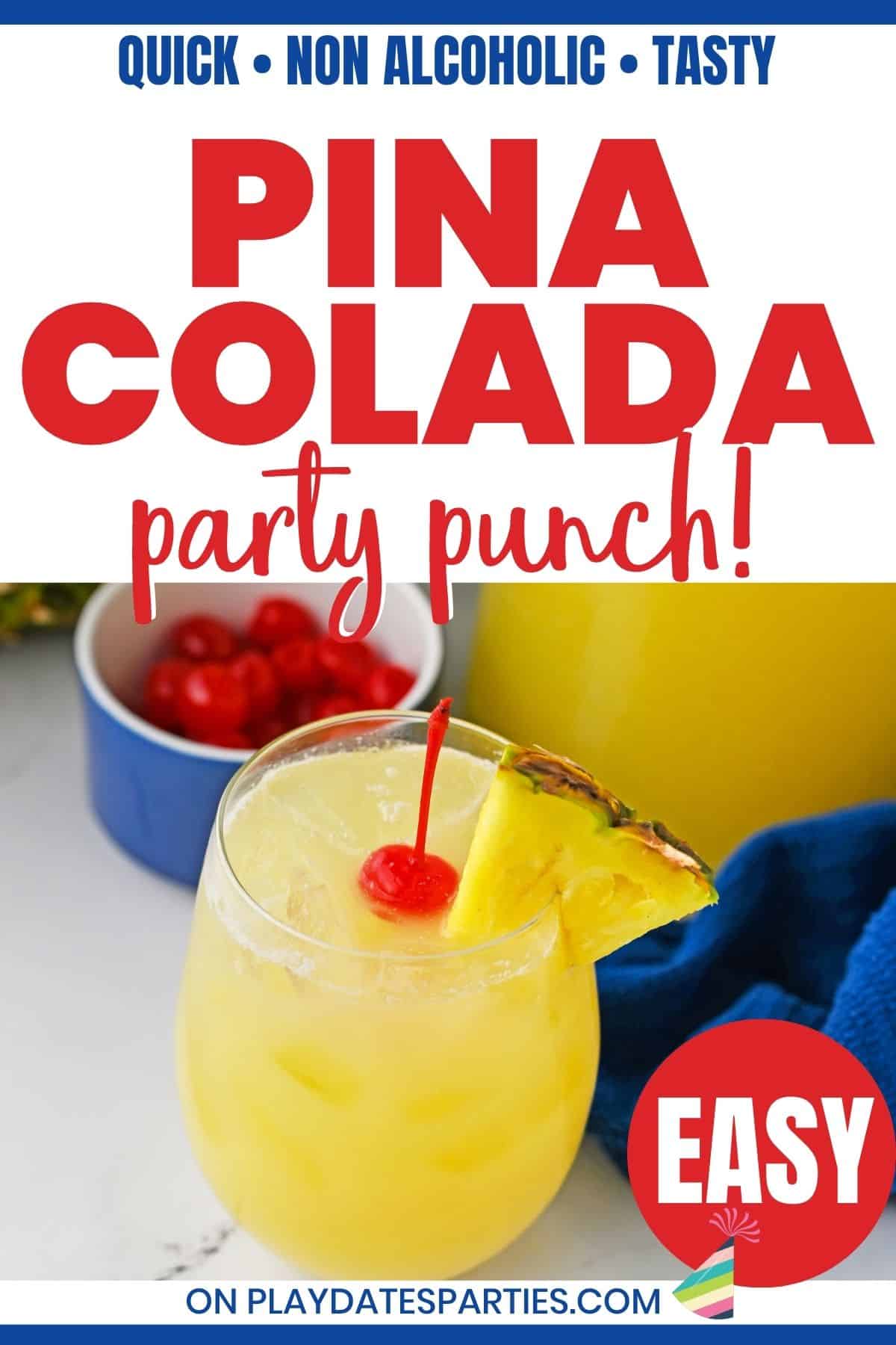 Pina Colada party punch pin image.