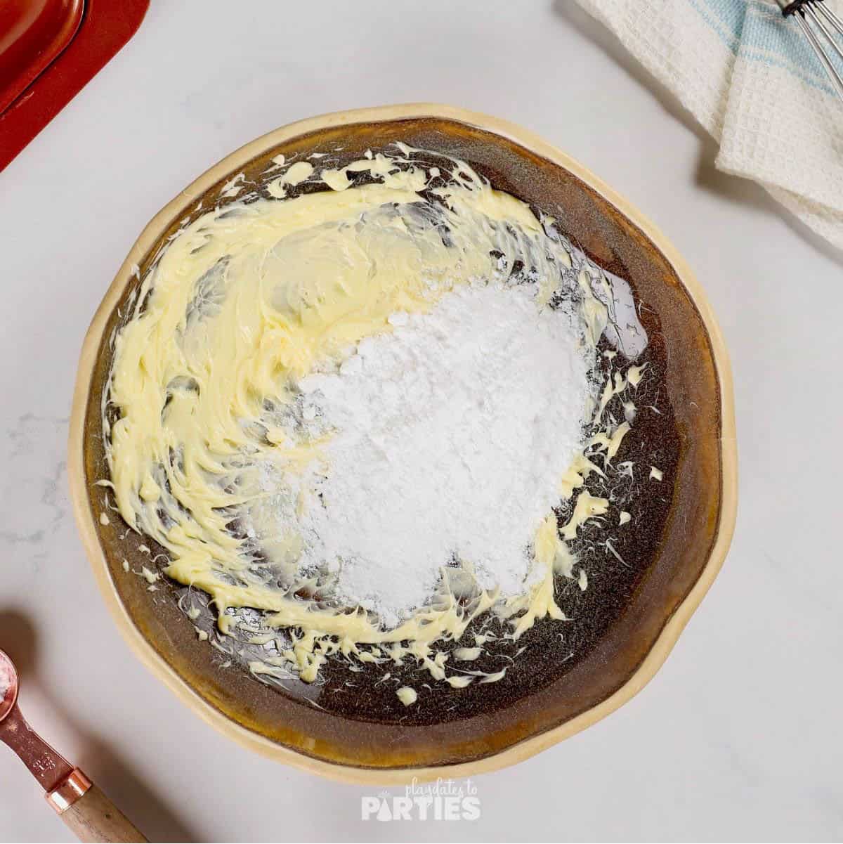 Creamed butter with powdered sugar on top.