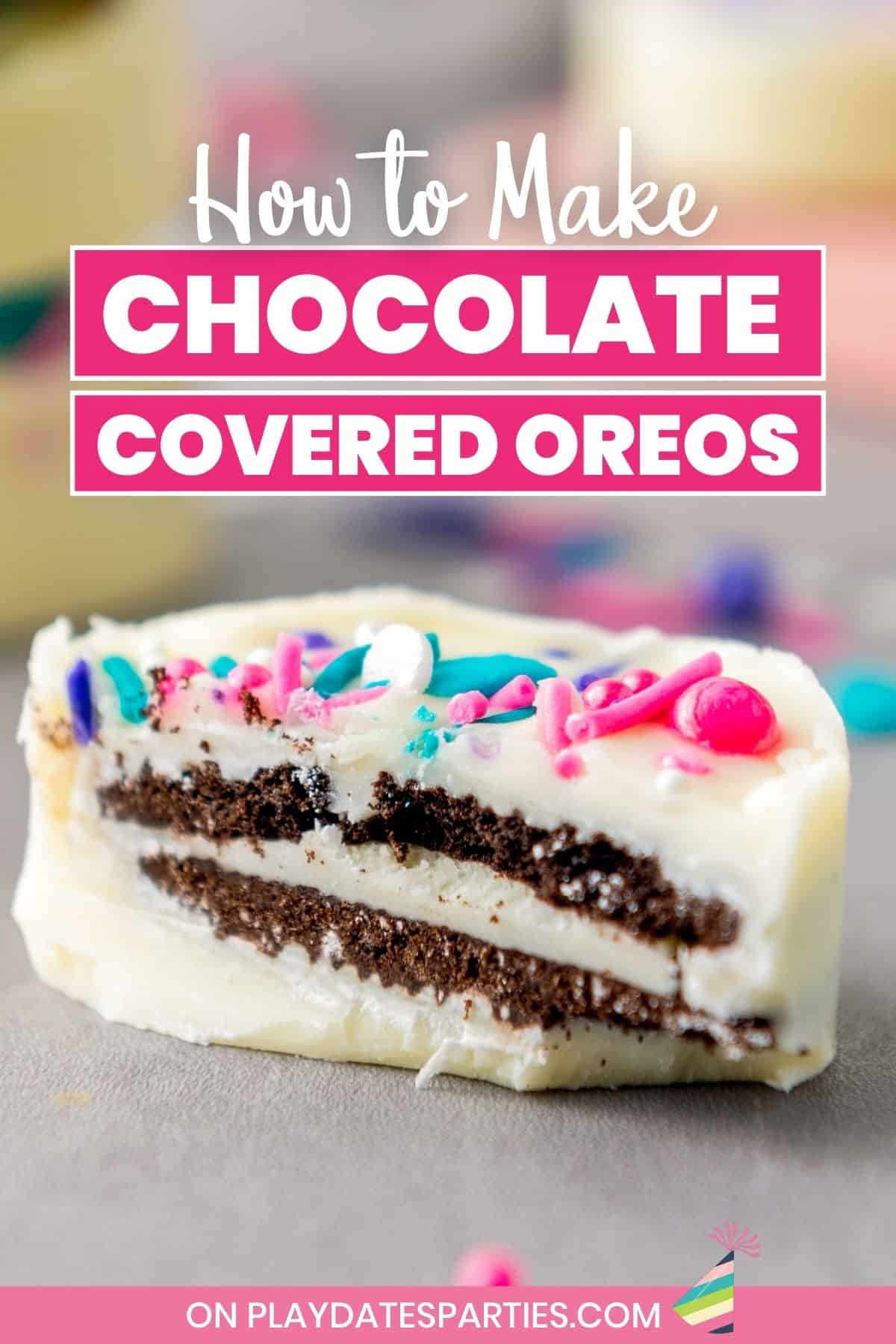 How to Make Chocolate Covered Oreos Pin Image.