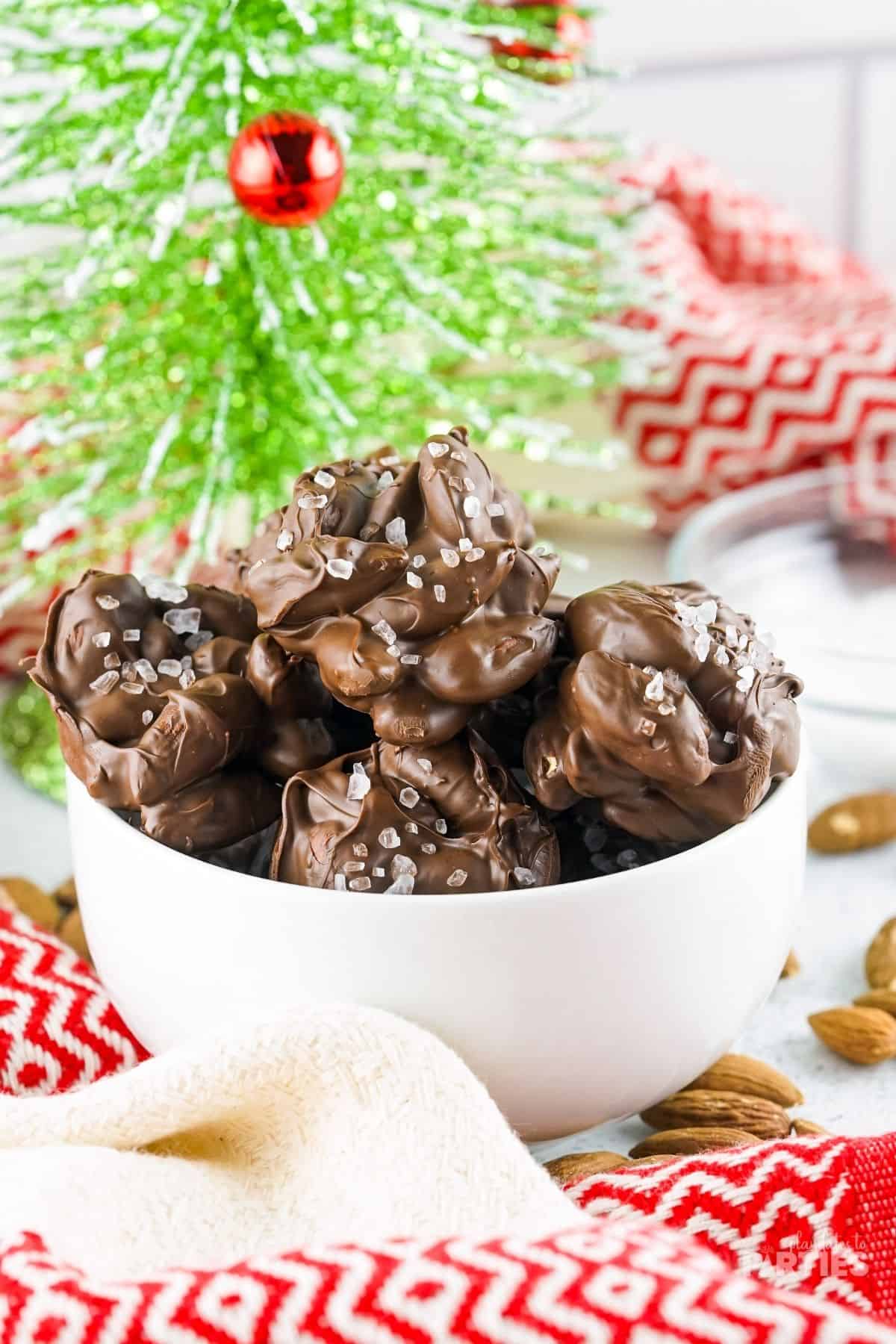 Salted chocolate nut clusters are perfect for special occasions like Christmas.