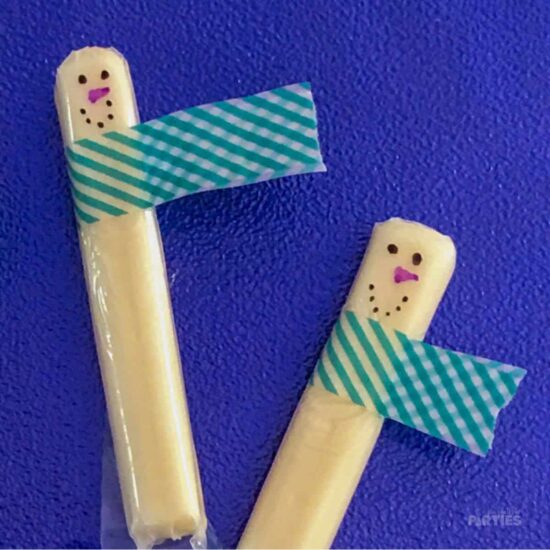 DIY Cheese Stick Snowman