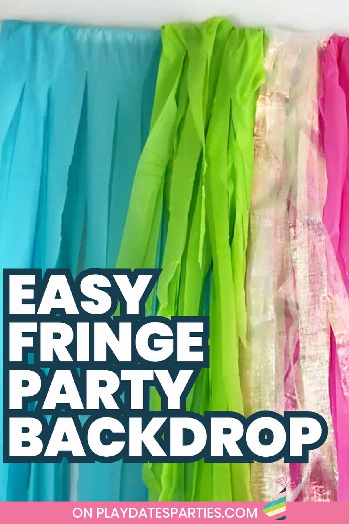 Easy DIY Fringe Party Backdrop pin image