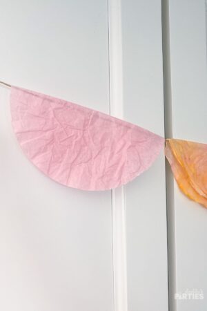 Pink coffee filter banner.