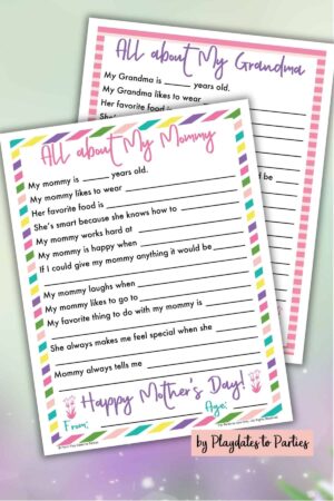Printable Mother's Day Questionnaire.