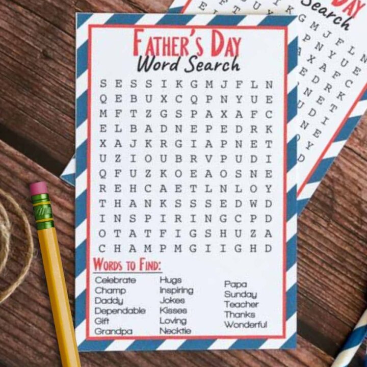 Free printable Father's Day word search puzzles for kids,
