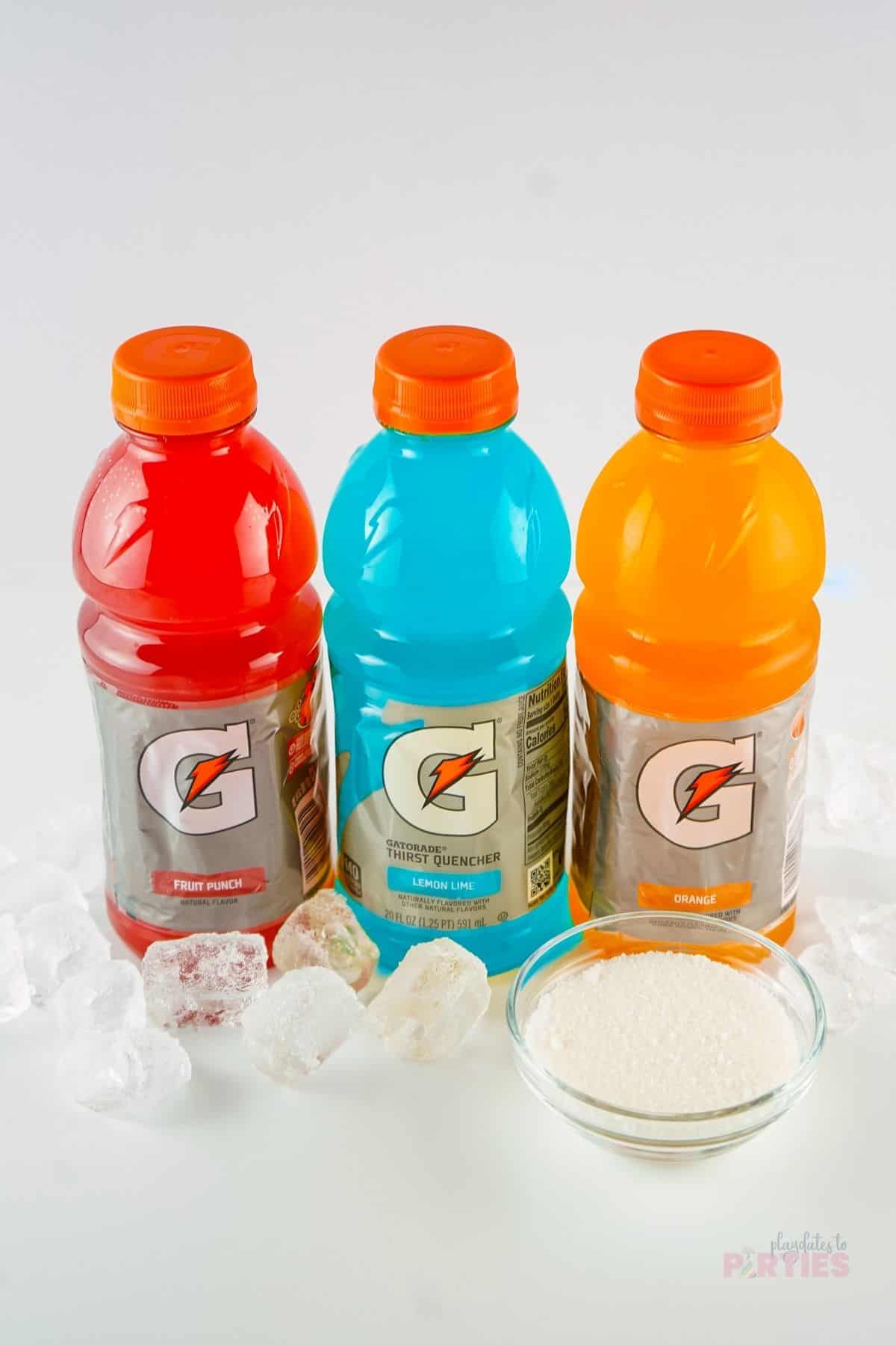 Ingredients include Gatorade, ice, and sugar.