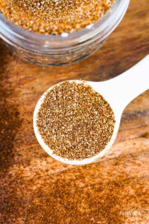 A tablespoon of chili seasoning mix.