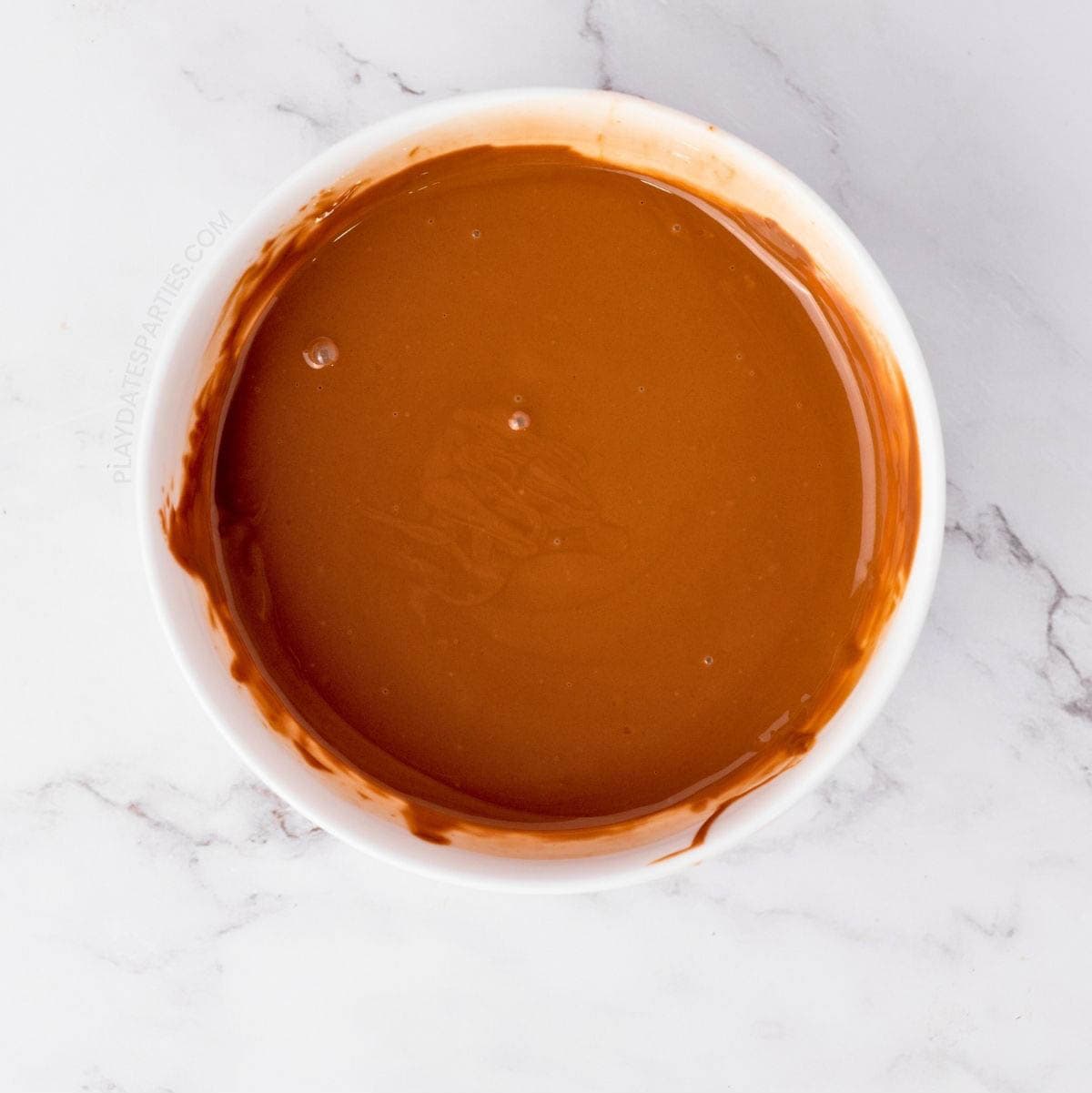 Melted Chocolate in a small bowl.