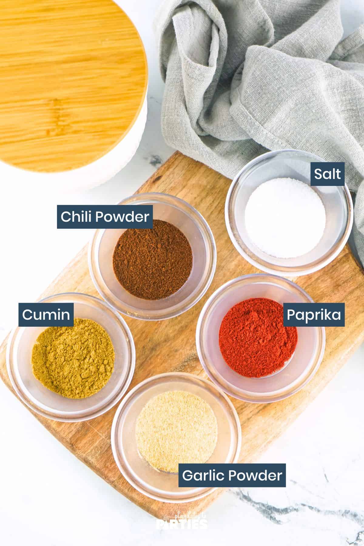 Fajita Seasoning Ingredients.