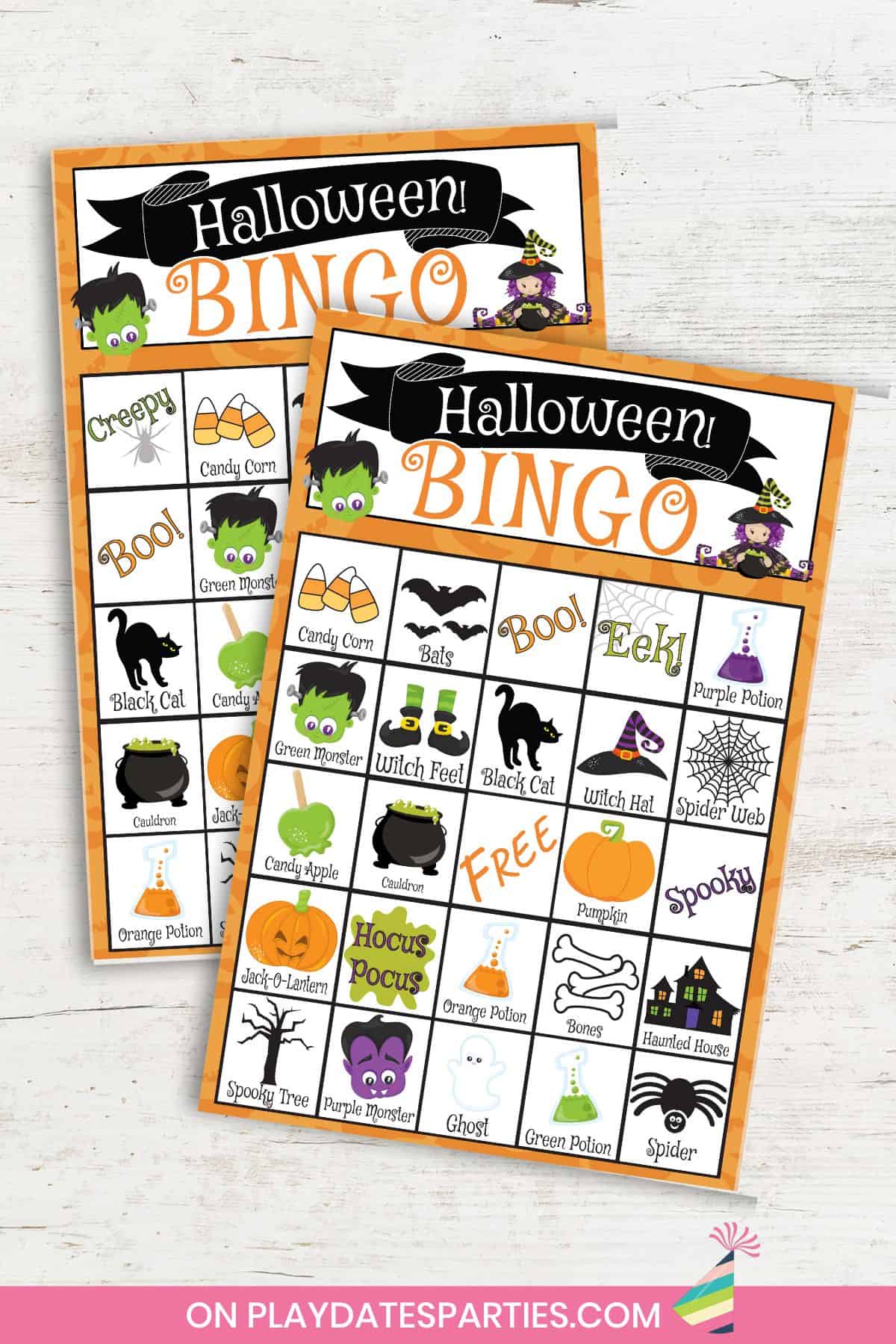 2 Halloween bingo cards.