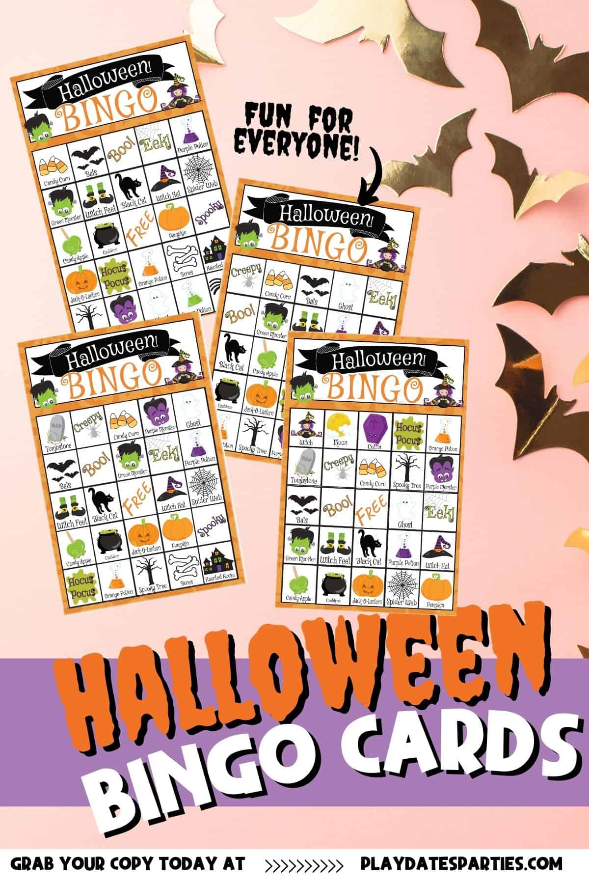 Printable Halloween Bingo Pin Image.