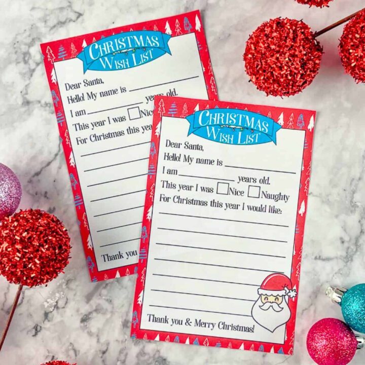 Colorful Christmas Wish List for Kids.