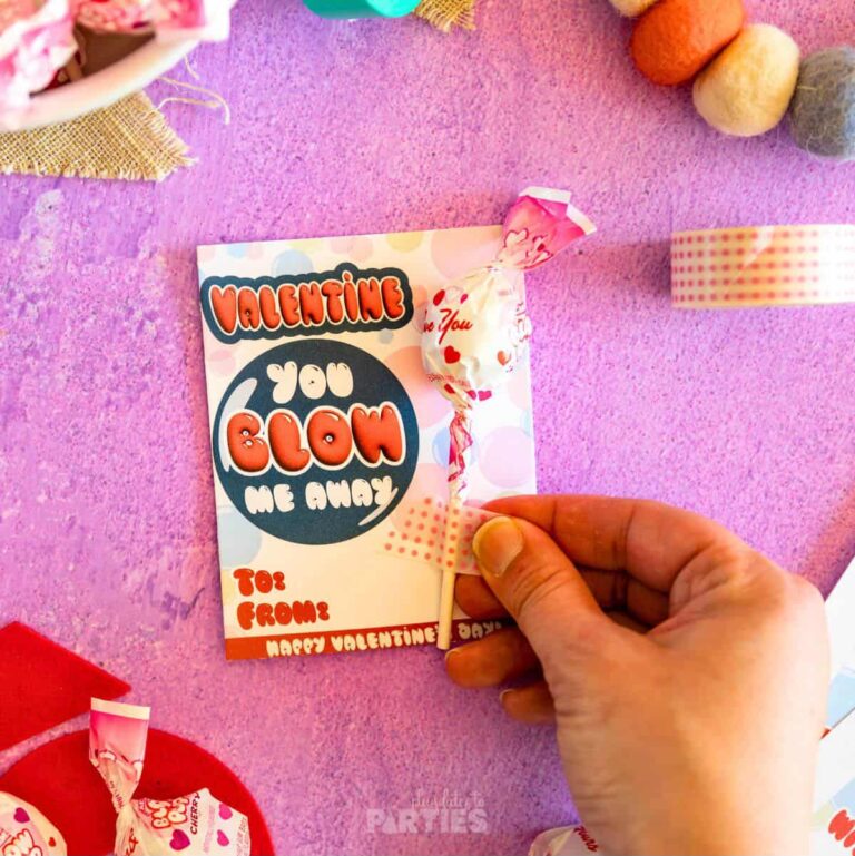 Blow Pop Valentine Cards Free - Option Two Shows Taping The Lollipop Onto The Card 768x769