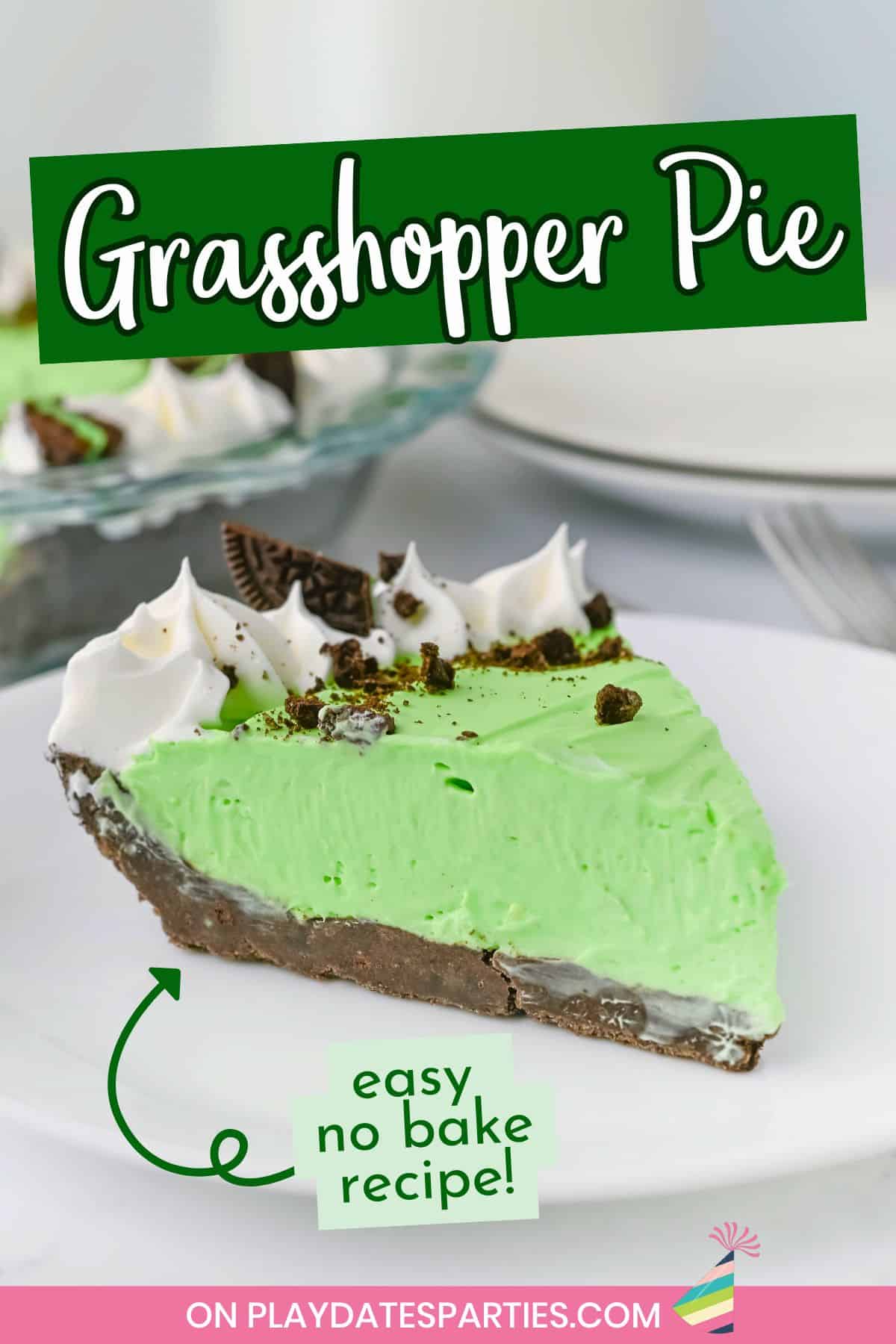 Easy no bake Grasshopper pie pin image.