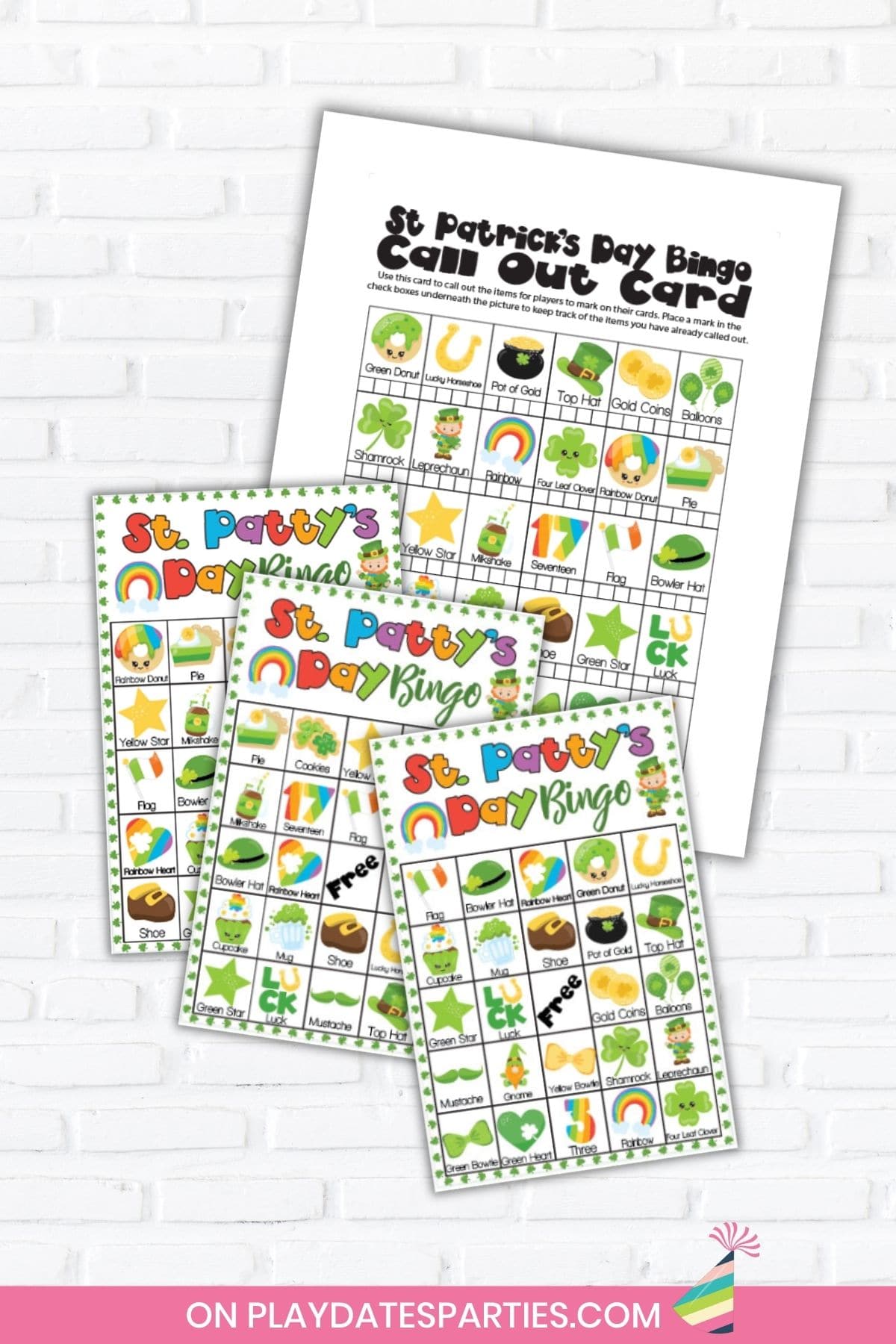 St Patricks Day bingo with call out card.