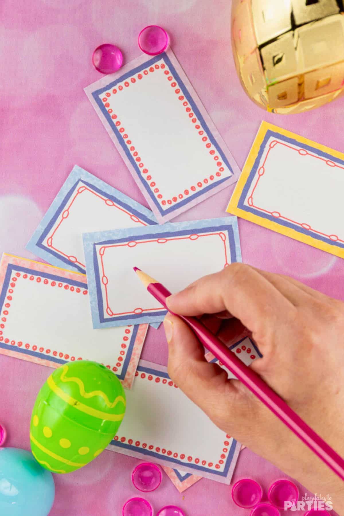 Writing your own prompts on the cards.