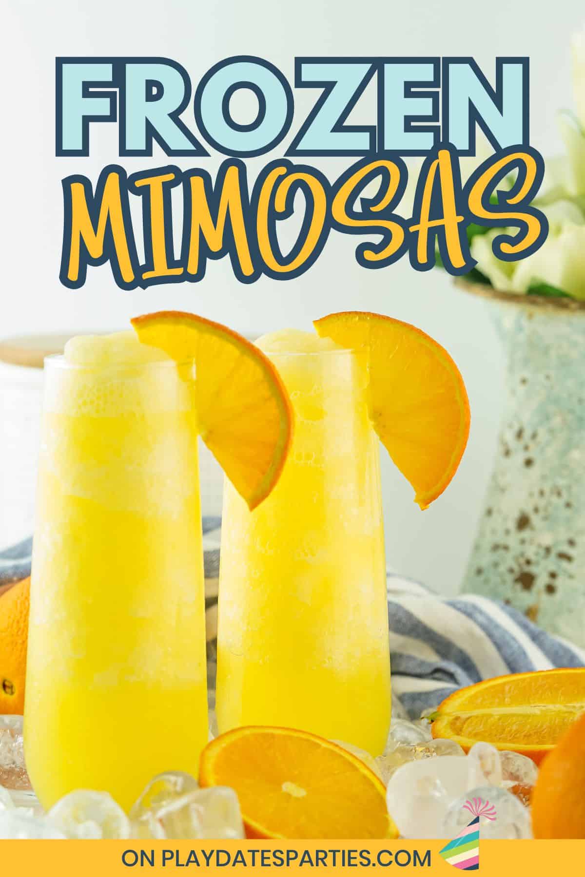Frozen mimosas pin image.