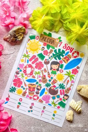 The printable game page is filled with bright and colorful graphics.