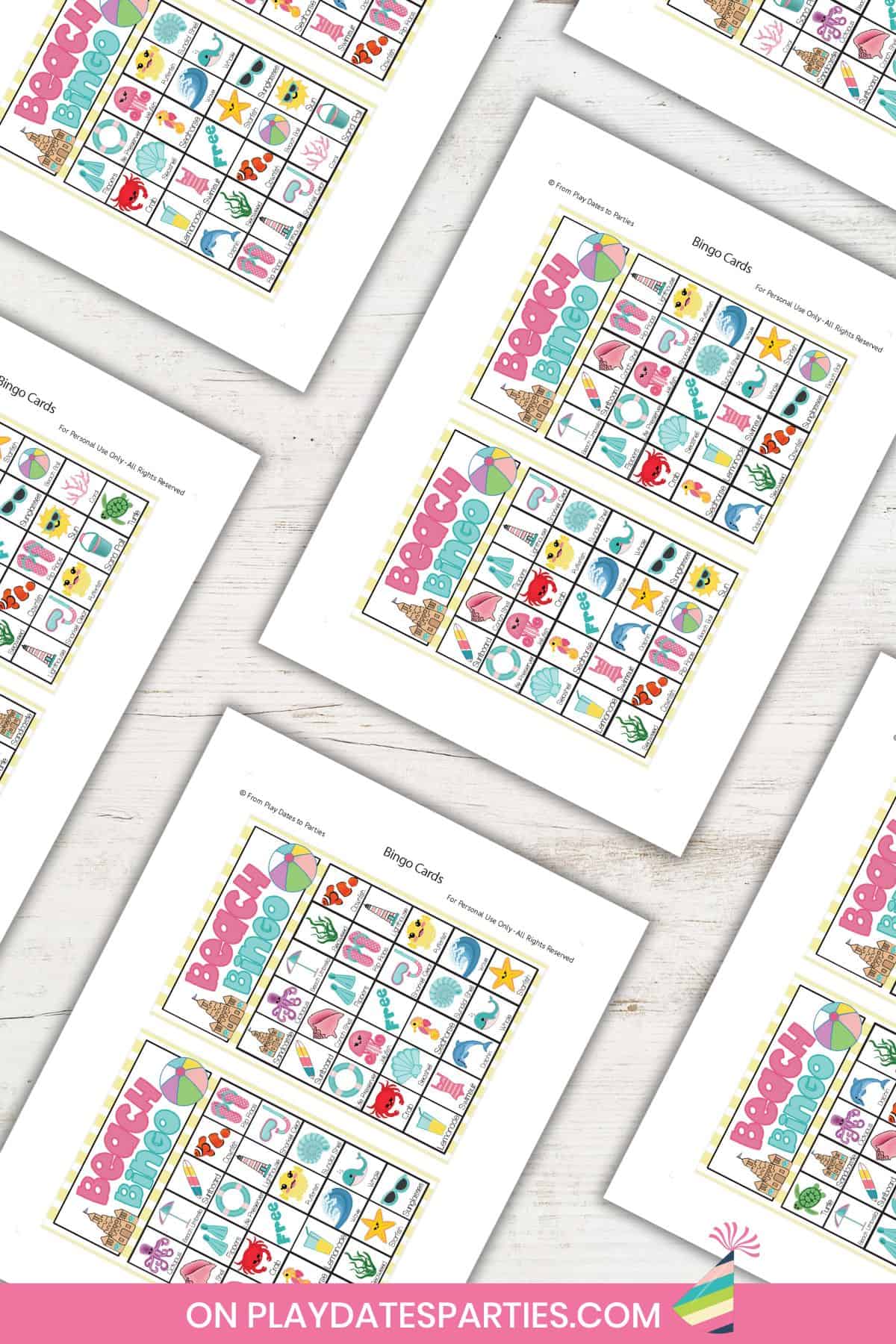 The printable pages with 2 cards per page.