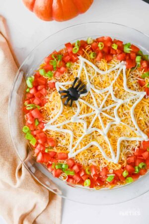 Halloween Spiderweb Taco Dip.