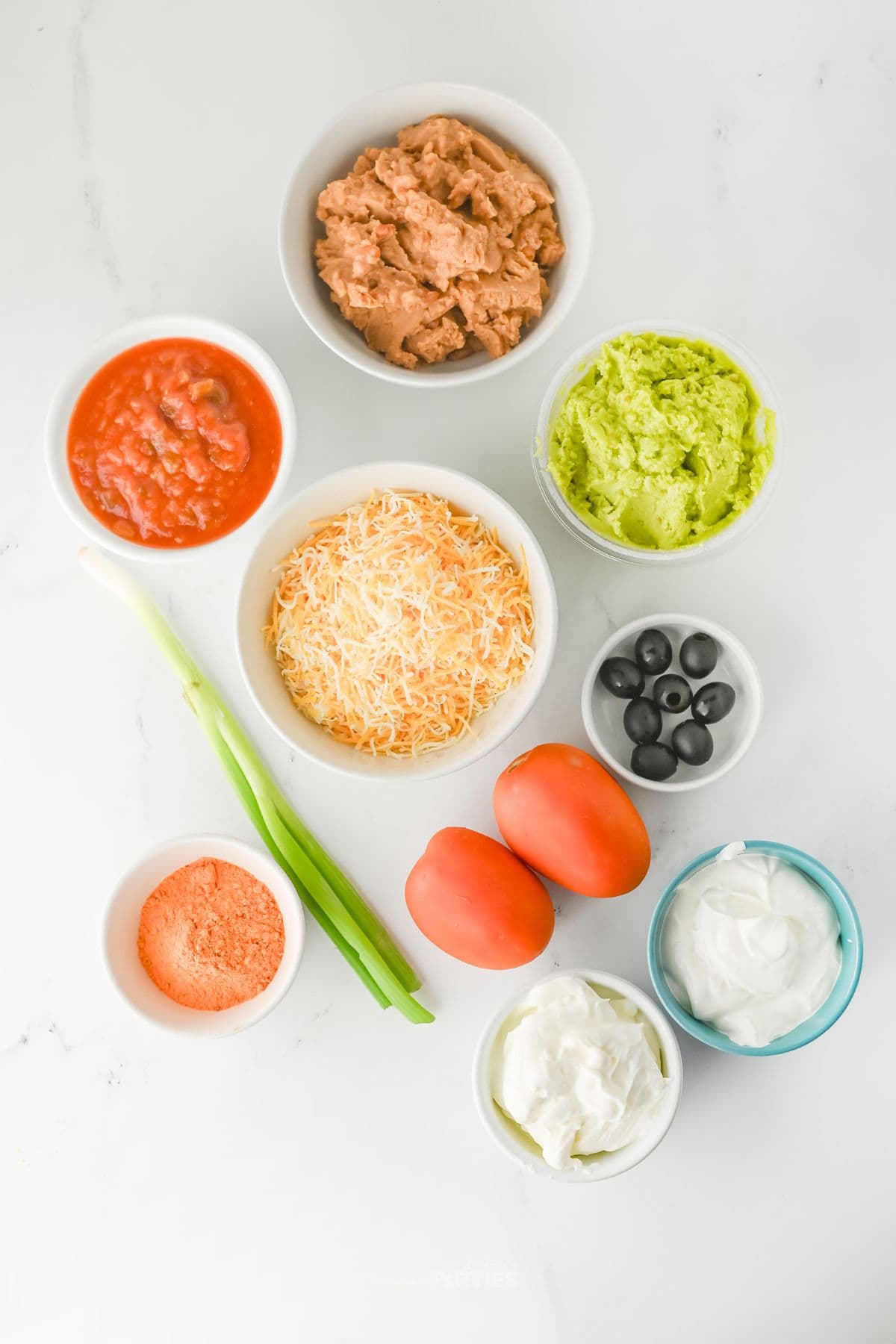 Ingredients for Halloween layered dip.