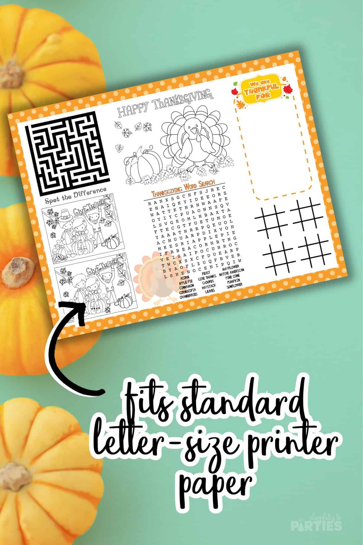 The free printable includes one letter sized mat.